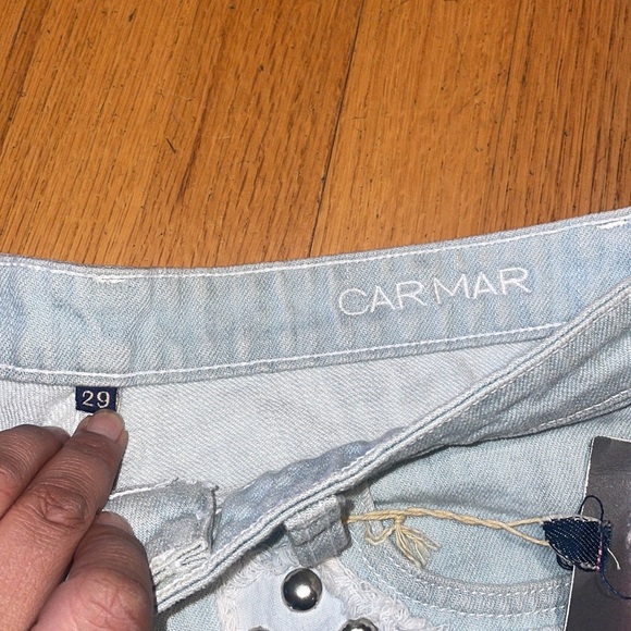 Carmar Studded Denim Raw Hem Shorts - Picture 5 of 8